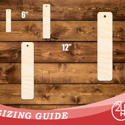 Unfinished Wood Round Rectangle Bookmark Shape | DIY Craft Cutout | up to 12" DIY