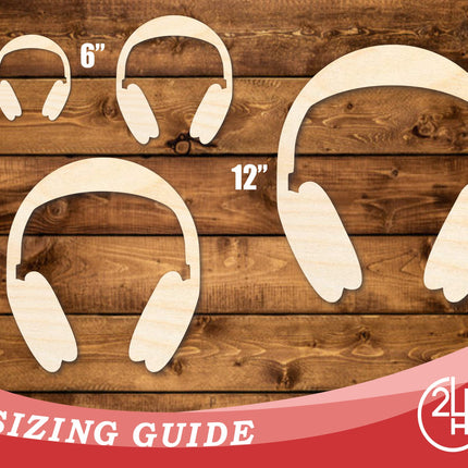 Unfinished Wood Headphones Shape | DIY Craft Cutout | up to 46" DIY