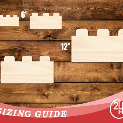 Unfinished Wood Building Blocks Shape | DIY Craft Cutout | up to 46" DIY
