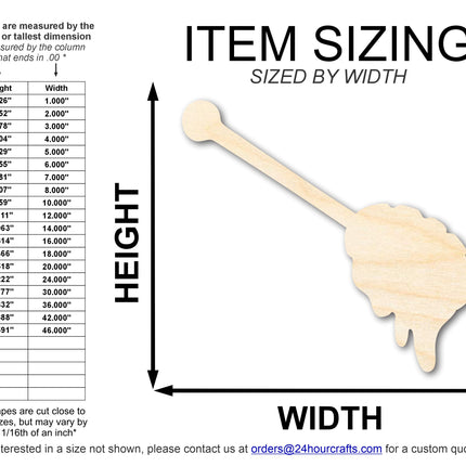 Unfinished Wood Honey Stick Shape | DIY Craft Cutout | up to 46" DIY