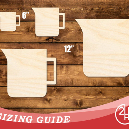 Unfinished Wood Measuring Cup Shape | DIY Craft Cutout | up to 46" DIY