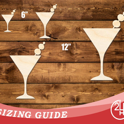 Unfinished Wood Martini Shape | DIY Craft Cutout | up to 46" DIY