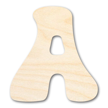 Unfinished Wood Groovy A Font Shape | DIY Craft Cutout | up to 46" DIY
