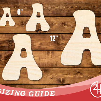 Unfinished Wood Groovy A Font Shape | DIY Craft Cutout | up to 46" DIY