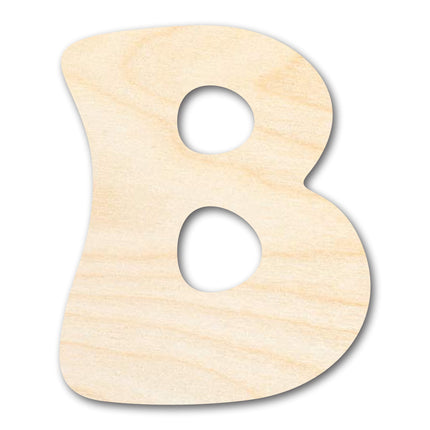 Unfinished Wood Groovy B Font Shape | DIY Craft Cutout | up to 46" DIY