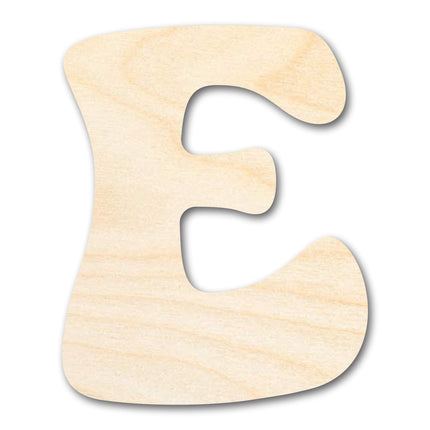 Unfinished Wood Groovy E Font Shape | DIY Craft Cutout | up to 46" DIY