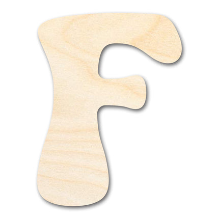 Unfinished Wood Groovy F Font Shape | DIY Craft Cutout | up to 46" DIY