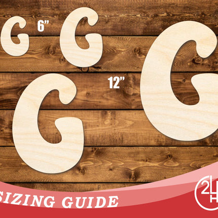 Unfinished Wood Groovy G Font Shape | DIY Craft Cutout | up to 46" DIY