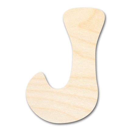 Unfinished Wood Groovy J Font Shape | DIY Craft Cutout | up to 46" DIY