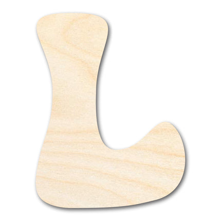 Unfinished Wood Groovy L Font Shape | DIY Craft Cutout | up to 46" DIY