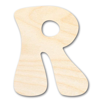 Unfinished Wood Groovy R Font Shape | DIY Craft Cutout | up to 46" DIY