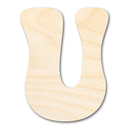 Unfinished Wood Groovy U Font Shape | DIY Craft Cutout | up to 46" DIY