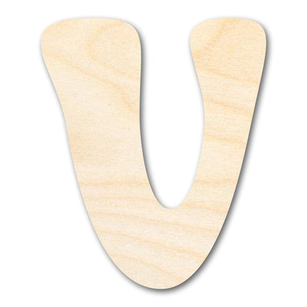 Unfinished Wood Groovy V Font Shape | DIY Craft Cutout | up to 46" DIY