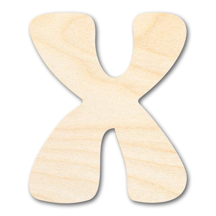 Unfinished Wood Groovy X Font Shape | DIY Craft Cutout | up to 46" DIY