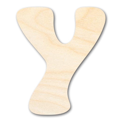Unfinished Wood Groovy Y Font Shape | DIY Craft Cutout | up to 46" DIY