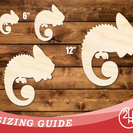 Unfinished Wood Chameleon Shape | DIY Craft Cutout | up to 46" DIY