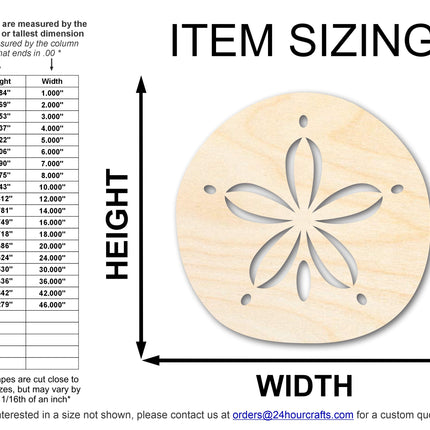 Unfinished Wood Sand Dollar Shape | JGrondz | DIY Craft Cutout | up to 46" DIY