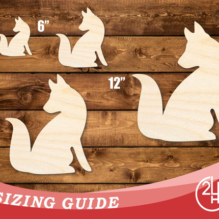 Unfinished Wood Fox Sitting Shape | JGrondz | DIY Craft Cutout | up to 46" DIY