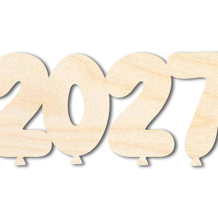 Unfinished Wood 2027 Balloons Shape | DIY Craft Cutout | up to 46" DIY