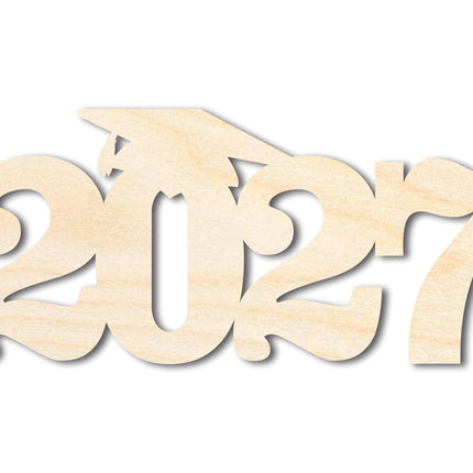 Unfinished Wood 2027 Grad Cap Shape | DIY Craft Cutout | up to 46" DIY