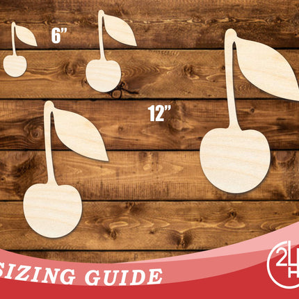 Unfinished Wood Cherry with Leaf Shape | DIY Craft Cutout | up to 46" DIY