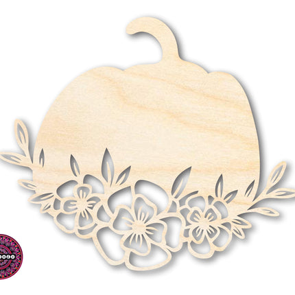 Unfinished Wood Floral Pumpkin Shape | JGrondz | DIY Craft Cutout | up to 46" DIY