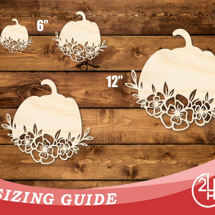 Unfinished Wood Floral Pumpkin Shape | JGrondz | DIY Craft Cutout | up to 46" DIY