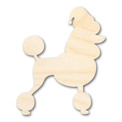 Unfinished Wood Poodle With Santa Hat Shape | DIY Craft Cutout | up to 46" DIY