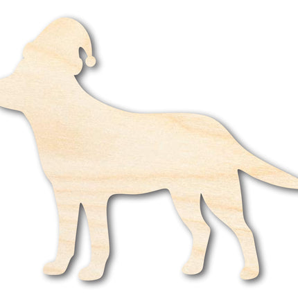 Unfinished Wood Lab With Santa Hat Shape | DIY Craft Cutout | up to 46" DIY