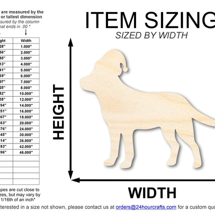 Unfinished Wood Lab With Santa Hat Shape | DIY Craft Cutout | up to 46" DIY