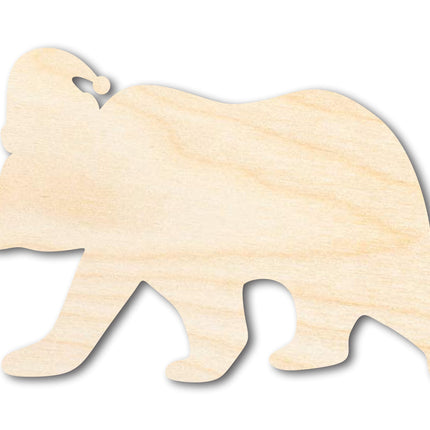Unfinished Wood Bear With Santa Hat Shape | DIY Craft Cutout | up to 46" DIY