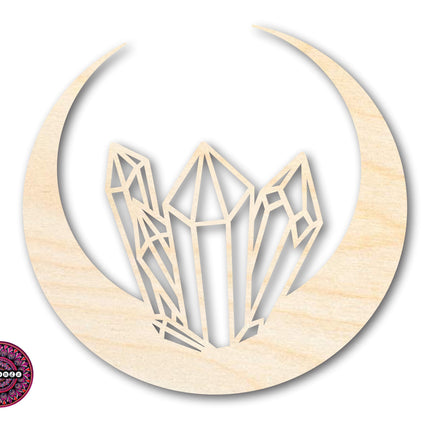 Unfinished Wood Crystal Moon Shape | JGrondz | DIY Craft Cutout | up to 46" DIY |