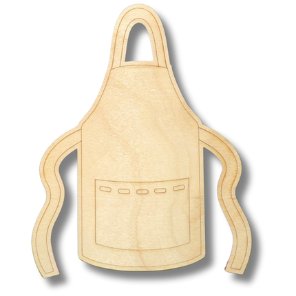 Unfinished Wood Etched Baking Apron Shape | Paint By Line Crafts | up to 30" DIY