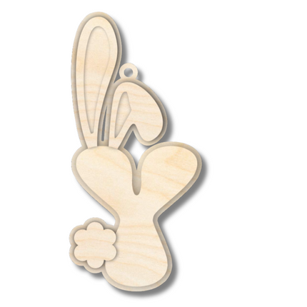 Unfinished Wood Layered Letter Bunny Tags| A-Z | 4 Piece | 6" Tall | 1/8" Wood | Wood Craft DIY