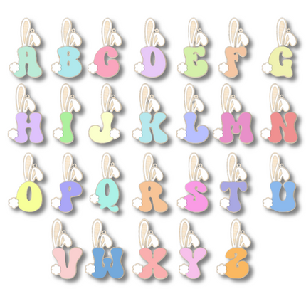 Unfinished Wood Layered Letter Bunny Tags| A-Z | 4 Piece | 6" Tall | 1/8" Wood | Wood Craft DIY