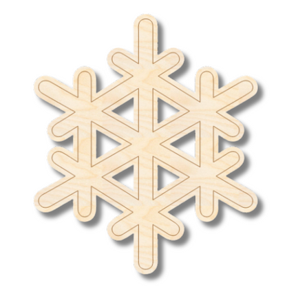 Unfinished Wood Etched Snowflake Shape | Paint By Line Crafts | up to 30" DIY