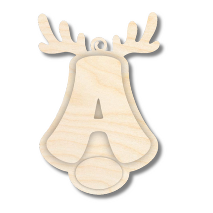 Unfinished Wood Layered Letter and Number Reindeer Ornaments | A-Z | 0-9 | 3 Piece | 6" Tall | 1/8" Wood | Wood Craft DIY