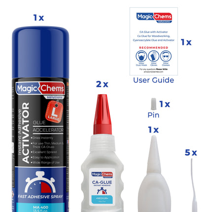 CA Glue with Activator (2 x 1.7 oz + 13.5 fl oz)