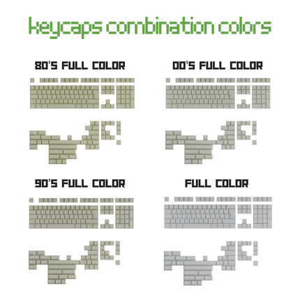 French AZERTY Classic Vintage Keycaps Set | Retro Keycaps