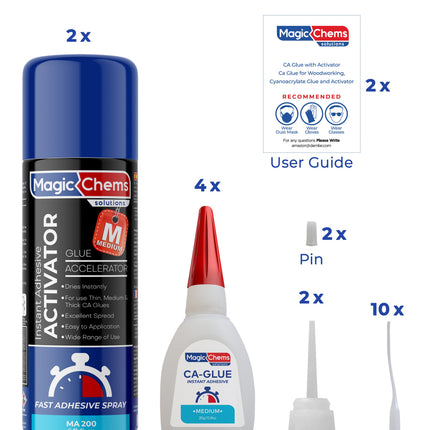 CA Glue with Activator (4 x 0.8 oz + 2 x 6.7 fl oz)