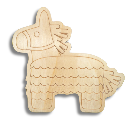 Unfinished Wood Etched Piñata Shape | Paint By Line Crafts | up to 30" DIY