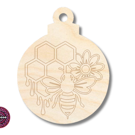 Unfinished Wood Etched Beehive Ornament Shape | JGrondz | Paint By Line Crafts | up to 30" DIY