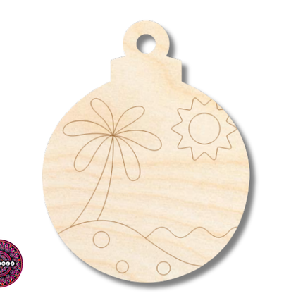 Unfinished Wood Etched Beach Ornament Shape | JGrondz | Paint By Line Crafts | up to 30" DIY