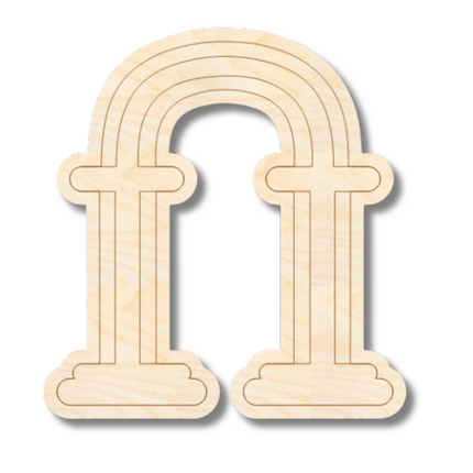 Unfinished Wood Etched Wedding Arch Shape | Paint By Line Crafts | up to 30" DIY