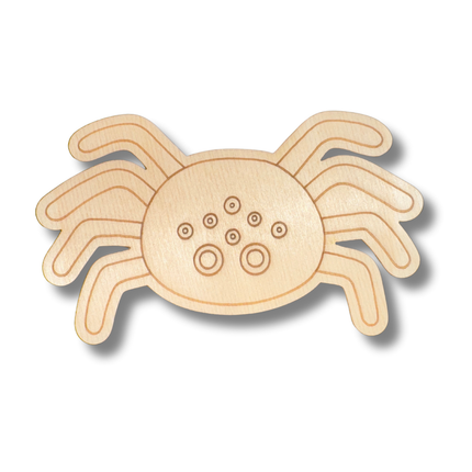Unfinished Wood Etched Spider Shape | Paint By Line Crafts | up to 30" DIY