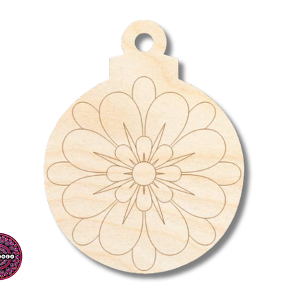 Unfinished Wood Etched Mandala Two Ornament Shape | JGrondz | Paint By Line Crafts | up to 30" DIY