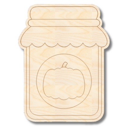 Unfinished Wood Etched Pumpkin Jam Shape | Paint By Line Crafts | up to 30" DIY