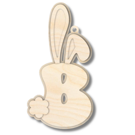 Unfinished Wood Layered Letter Bunny Tags| A-Z | 4 Piece | 6" Tall | 1/8" Wood | Wood Craft DIY