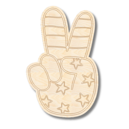 Unfinished Wood Etched Groovy Peace Sign Shape | Paint By Line Crafts | up to 30" DIY