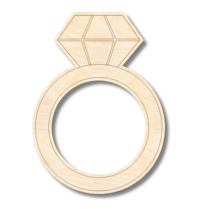 Unfinished Wood Etched Wedding Ring Shape | Paint By Line Crafts | up to 30" DIY